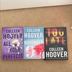 Colleen Hoover 3-Book Set — Purple, Light Blue, Black Covers